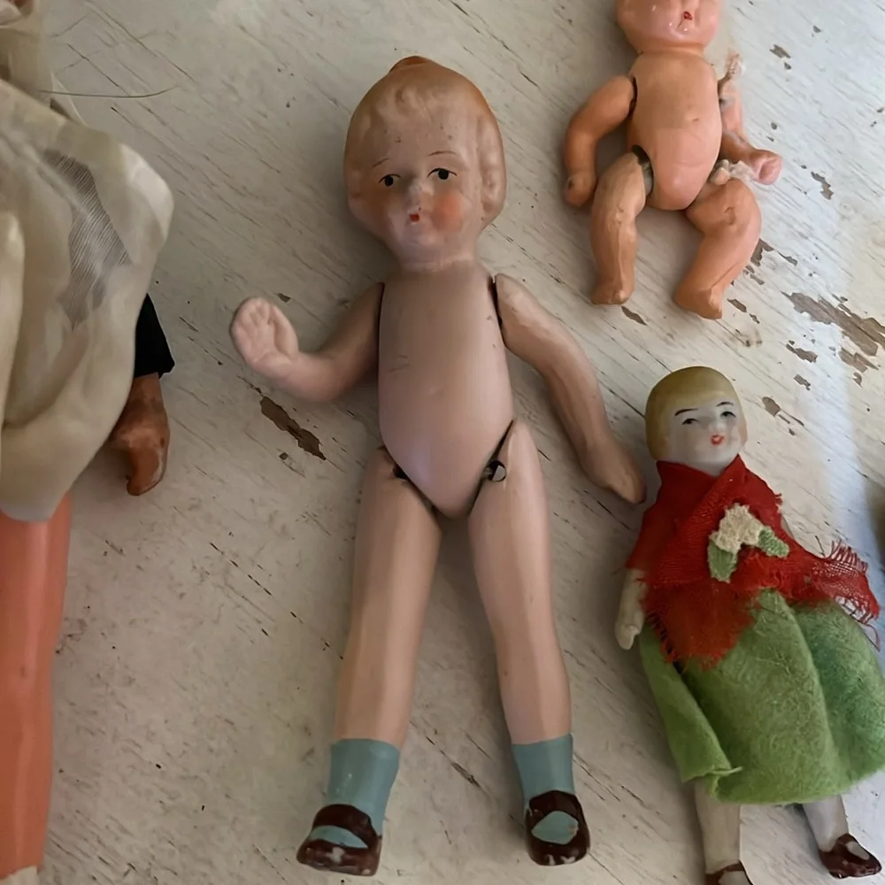 Lot Vintage Japan bisque & Composition jointed dolls